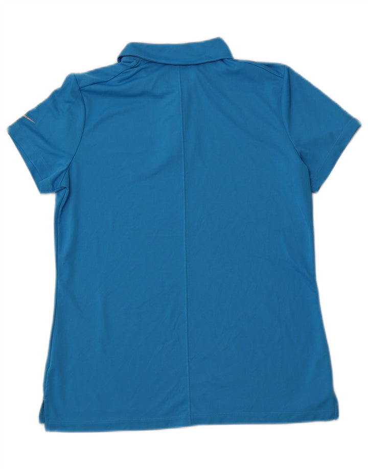 NIKE Damen Dri Fit Poloshirt UK 16 Large Blau Polyester