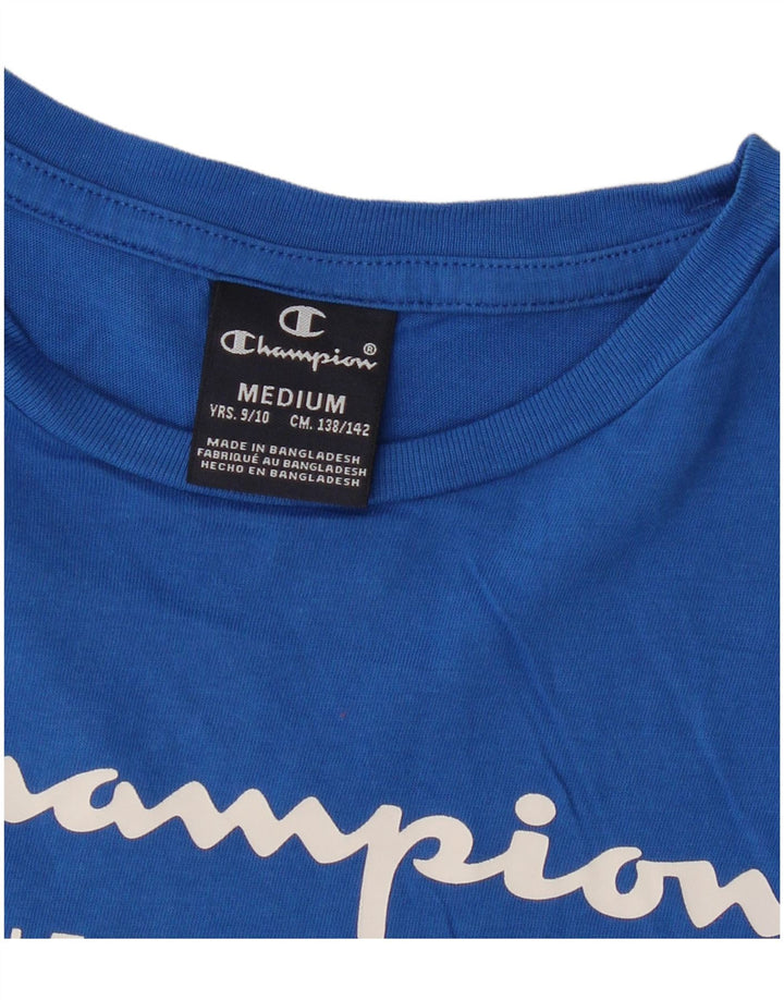 CHAMPION Grafik-T-Shirt-Oberteil für Jungen, 9–10 Jahre, Mittelblau