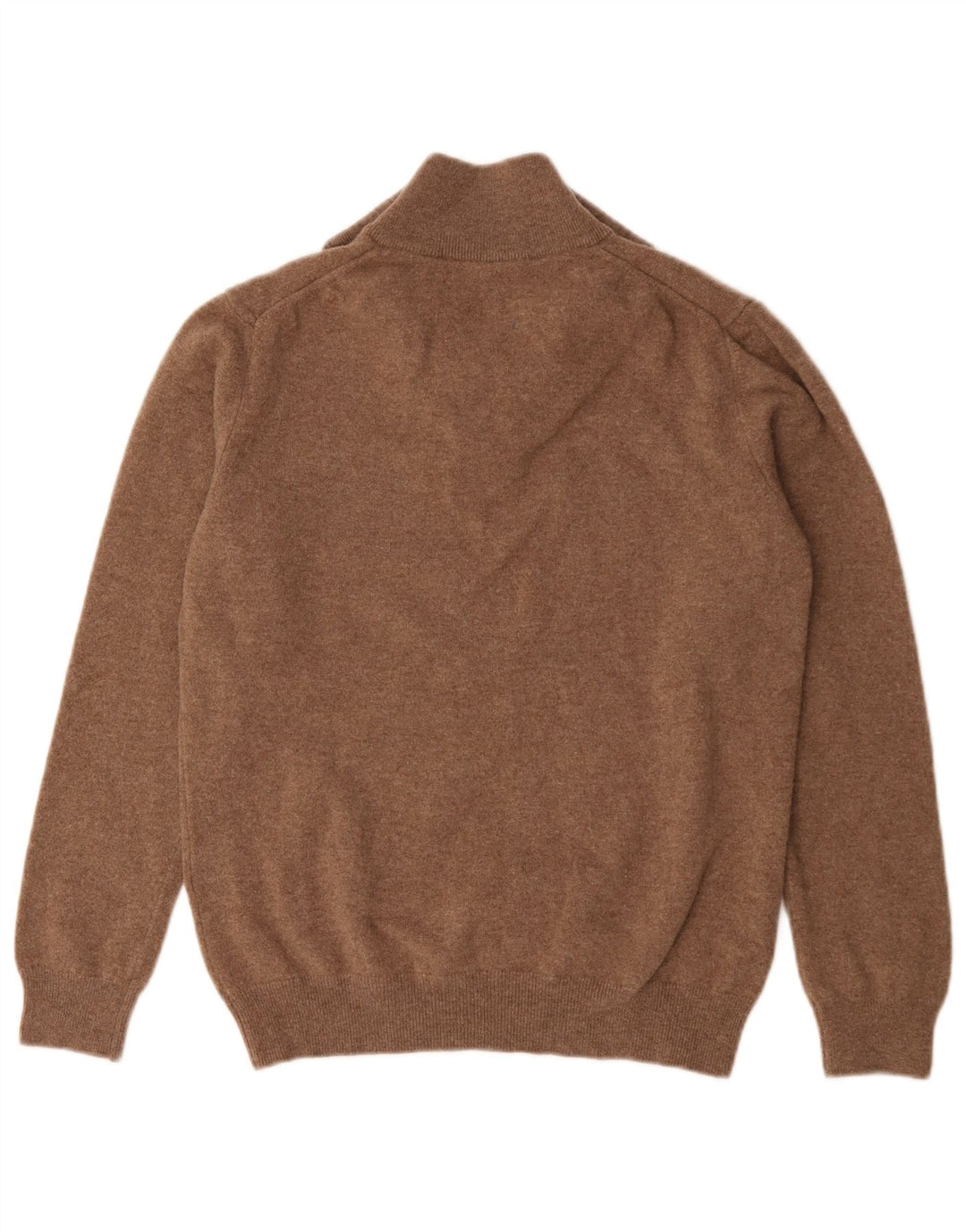 Gant Jungen-Pullover mit Reißverschluss am Hals, 14–15 Jahre, braune Lammwolle