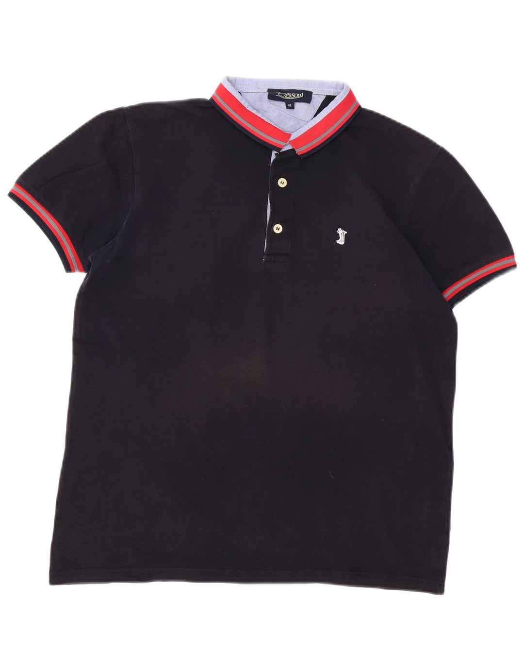 Jeckerson Herren-Poloshirt aus mittelblauer, marineblauer Colourblock-Baumwolle