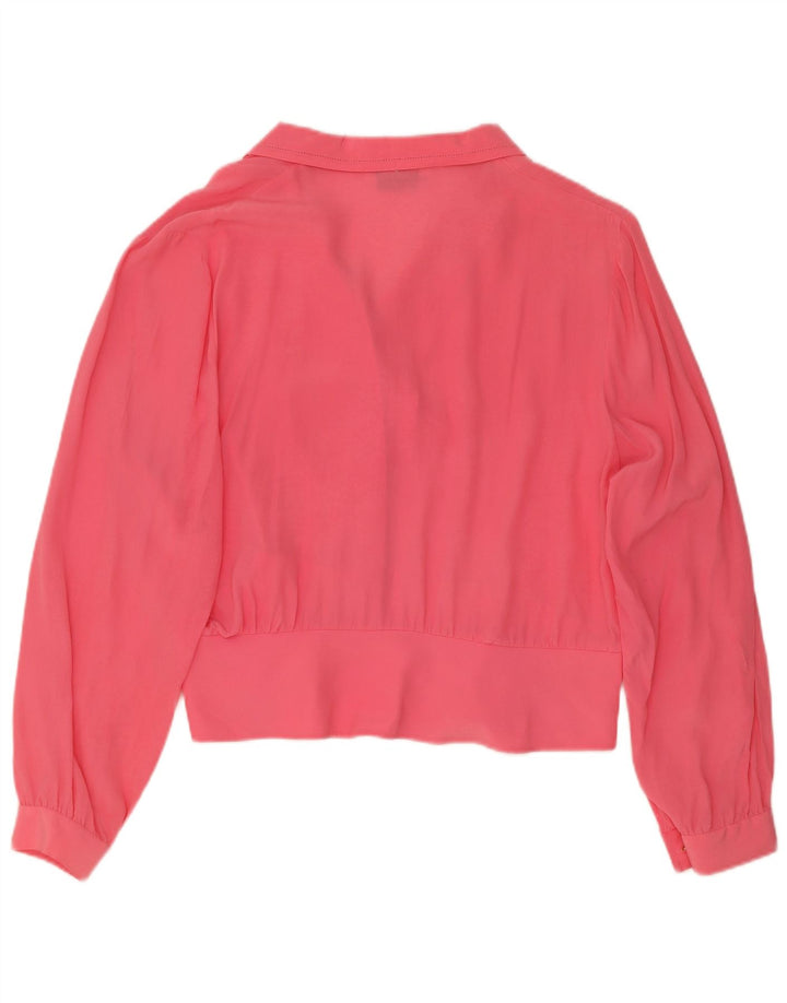 Nostalghia Damen Hemdbluse IT 45 Große rosa Seide