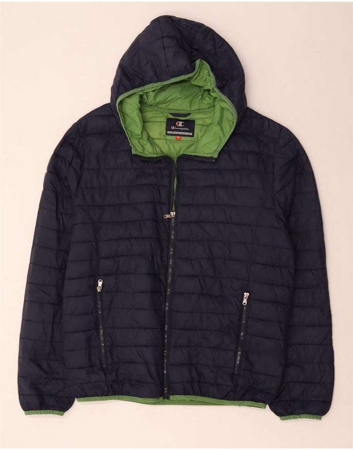 Champion wattierte Herrenjacke mit Kapuze, UK 44 2XL, Marineblau, Polyamid