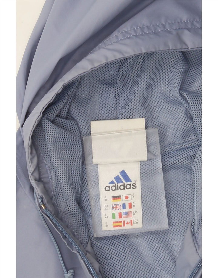ADIDAS Damen-Regenmantel mit Kapuze, übergroß, UK 12, Mittelblau, Polyamid