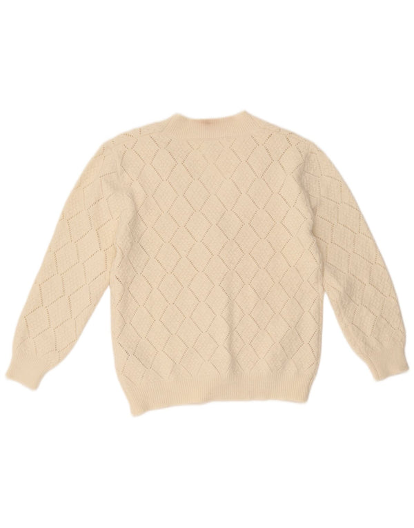 Zara Strickjacke für Mädchen, 11–12 Jahre, gebrochenes Weiß, Argyle/Diamant-Acryl