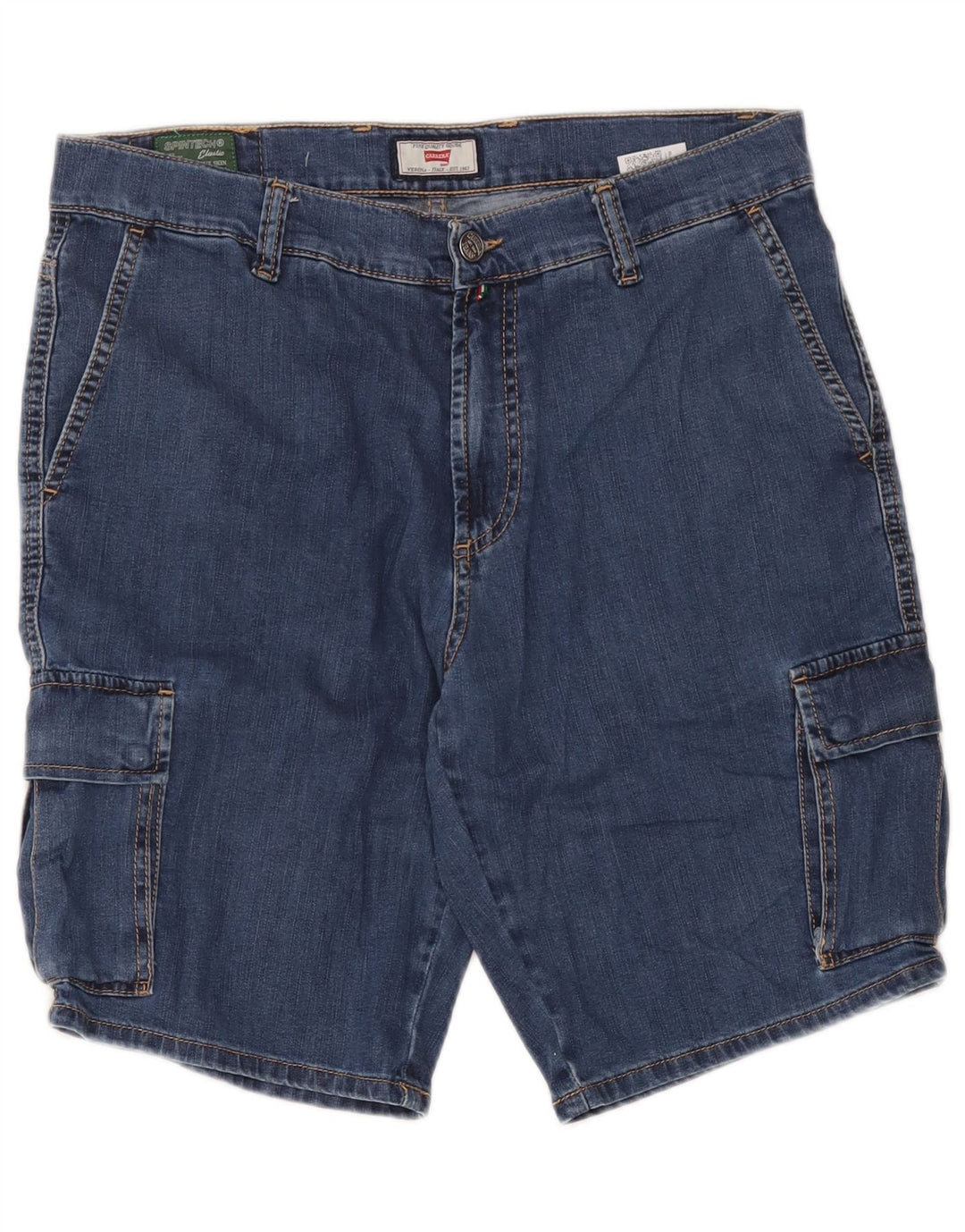 Carrera Herren 618 Denim Cargo Shorts W34 Große blaue Baumwolle