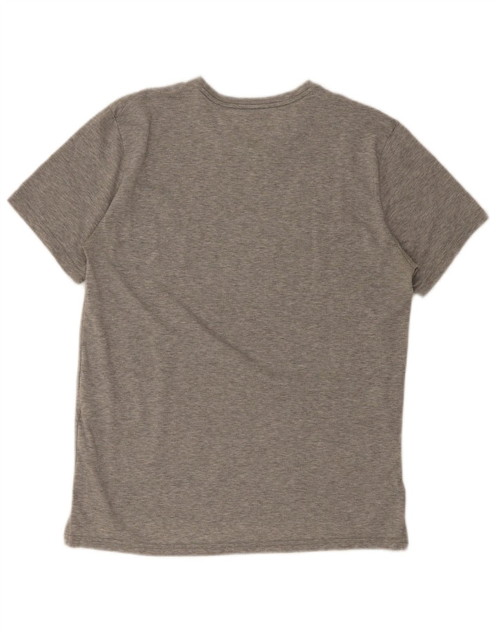Nike Herren Dri Fit T-Shirt-Oberteil aus mittelgrau meliertem Polyester