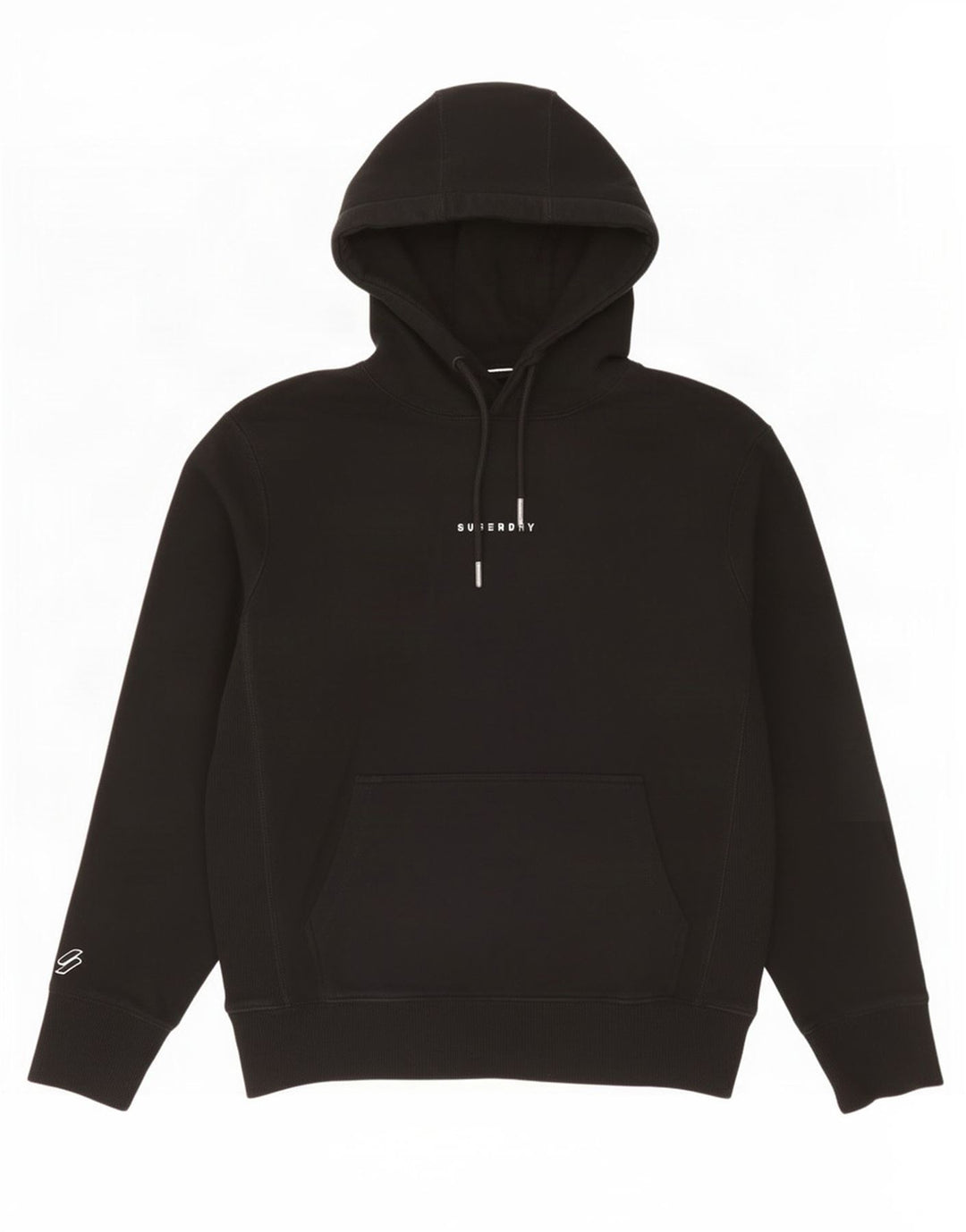 Superdry Herren-Kapuzenpullover aus mittelschwarzer Baumwolle