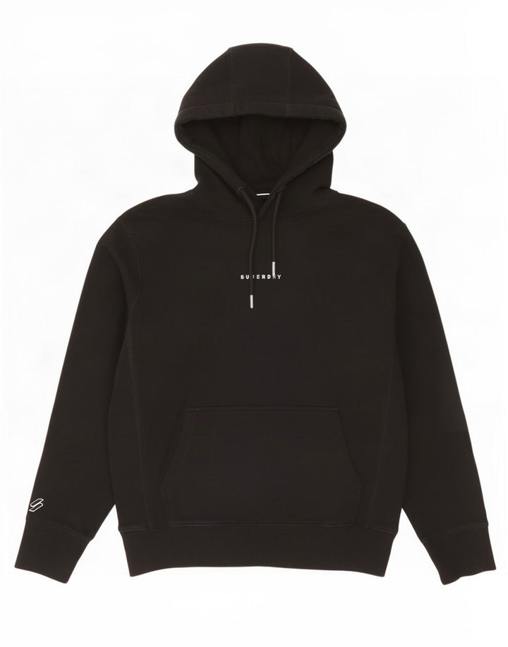 Superdry Herren-Kapuzenpullover aus mittelschwarzer Baumwolle