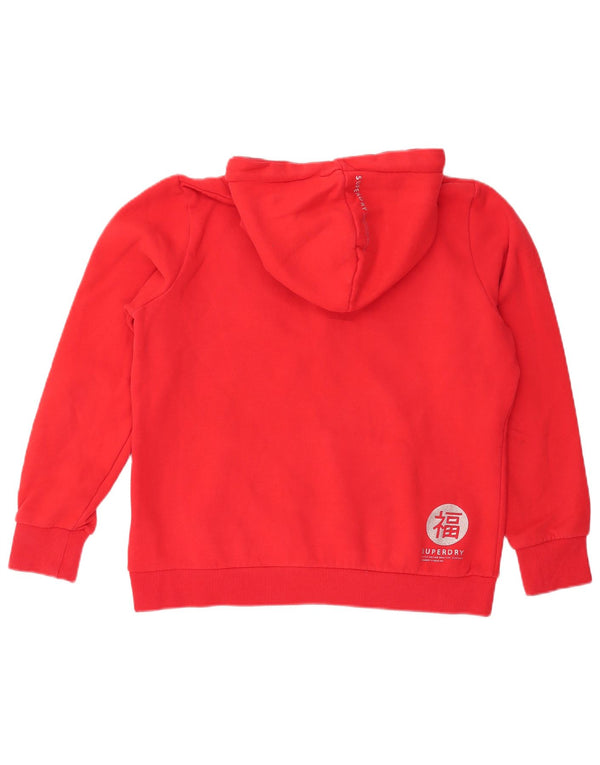 SUPERDRY Damen-Kapuzenpullover mit Grafik, UK 16, Größe L, Rot, Baumwolle