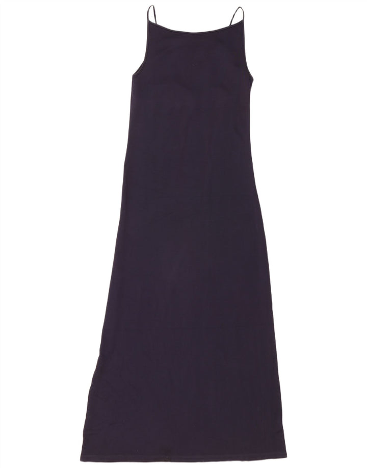 Max Mara Damen Maxi-Sommerkleid UK 12 Medium Marineblau Viskose