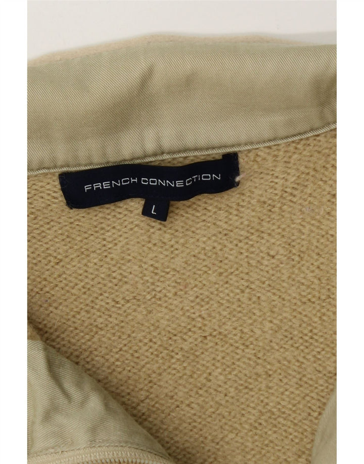 French Connection Damen-Cardigan-Pullover UK 14 Large Beige Wolle