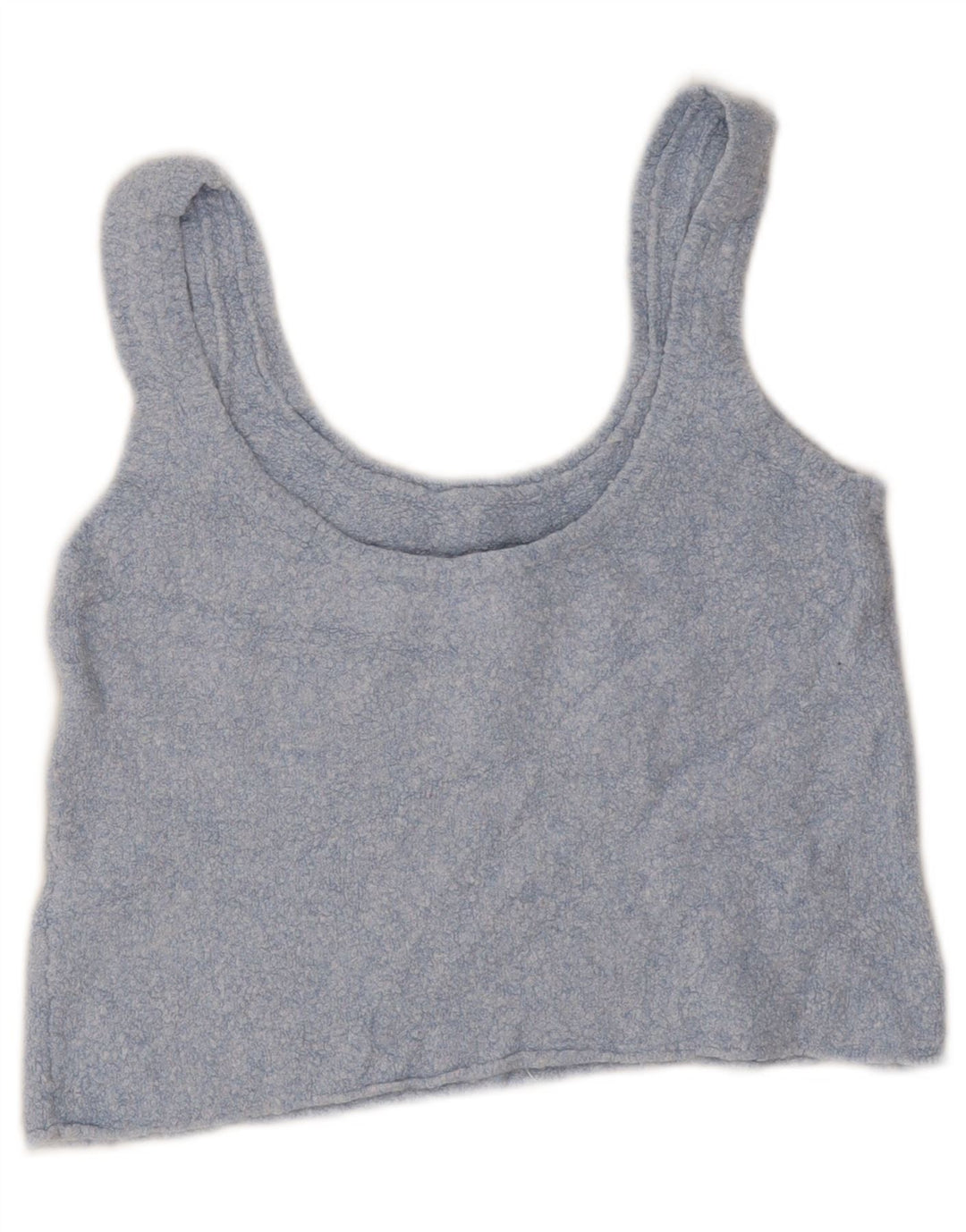 Zara Damen Crop Vest Top UK 14 Große blaue Baumwolle