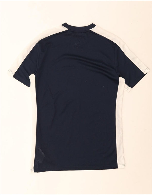 Nike Herren Dri Fit Slim T-Shirt-Oberteil Mittelgroßes marineblaues Colourblock-Polyester