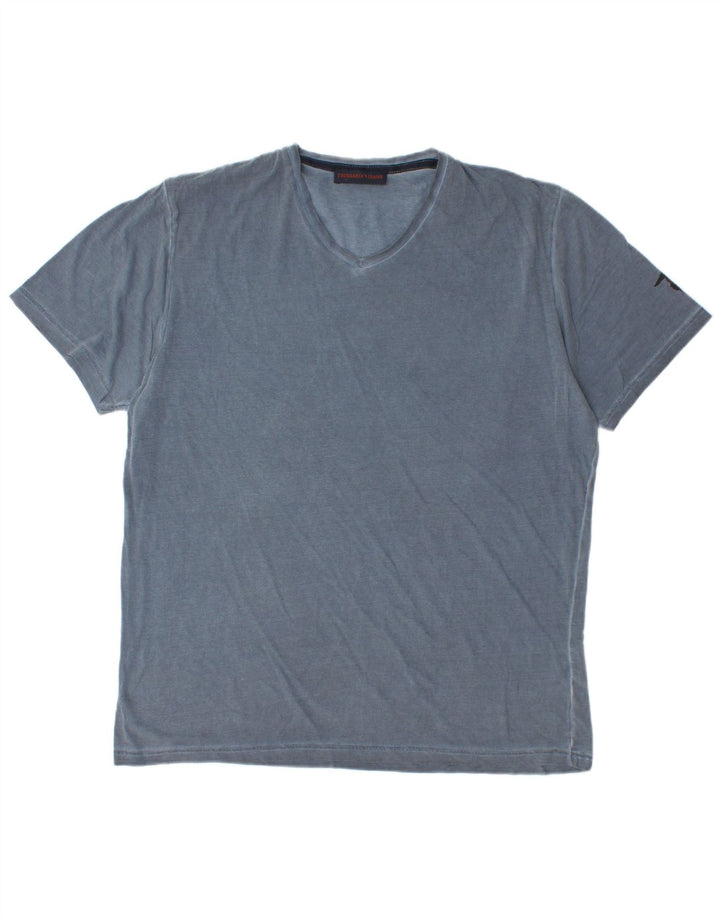 Trussardi Jeans Herren T-Shirt Top 2XL Blau Baumwolle