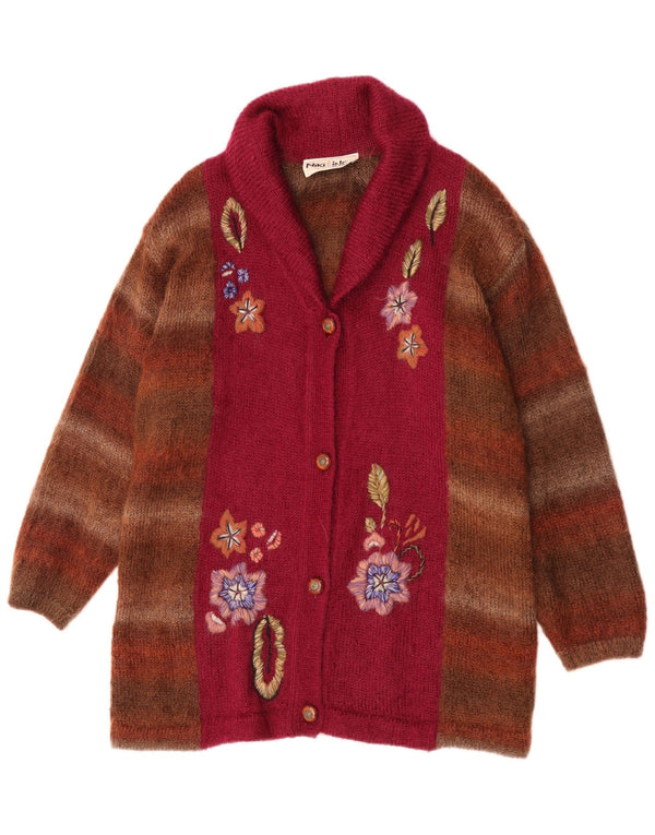 Niki Line Damen-Cardigan mit Grafik, lang geschnitten, UK 18, XL, braun gestreift