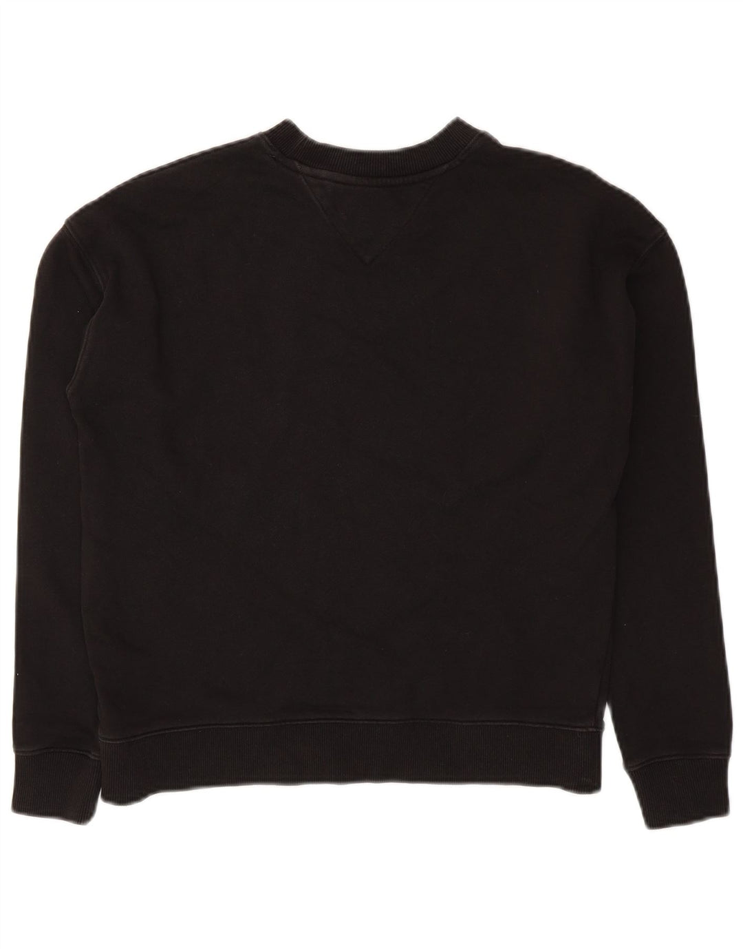 Tommy Hilfiger Damen Crop Oversized Sweatshirt Pullover UK 10 Small Schwarz