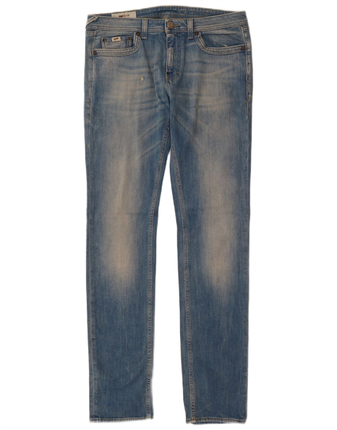 Gas Herren Slim Jeans W34 L34 Blaue Baumwolle