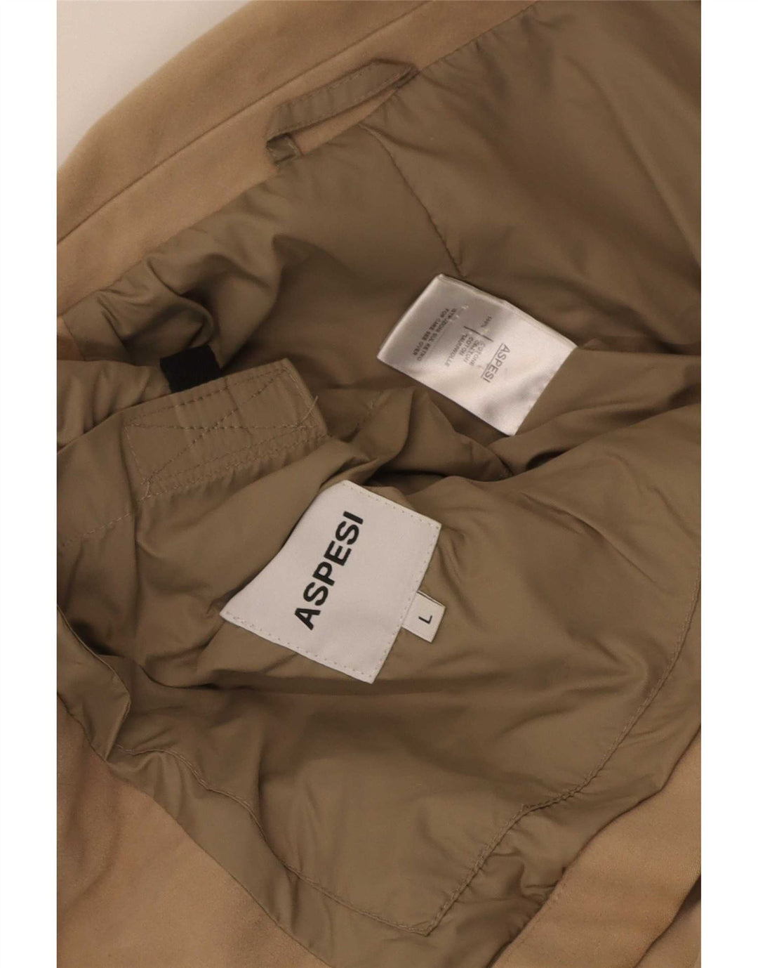 Aspesi Herren-Blazer mit 3 Knöpfen, Größe 40, große beige Baumwolle