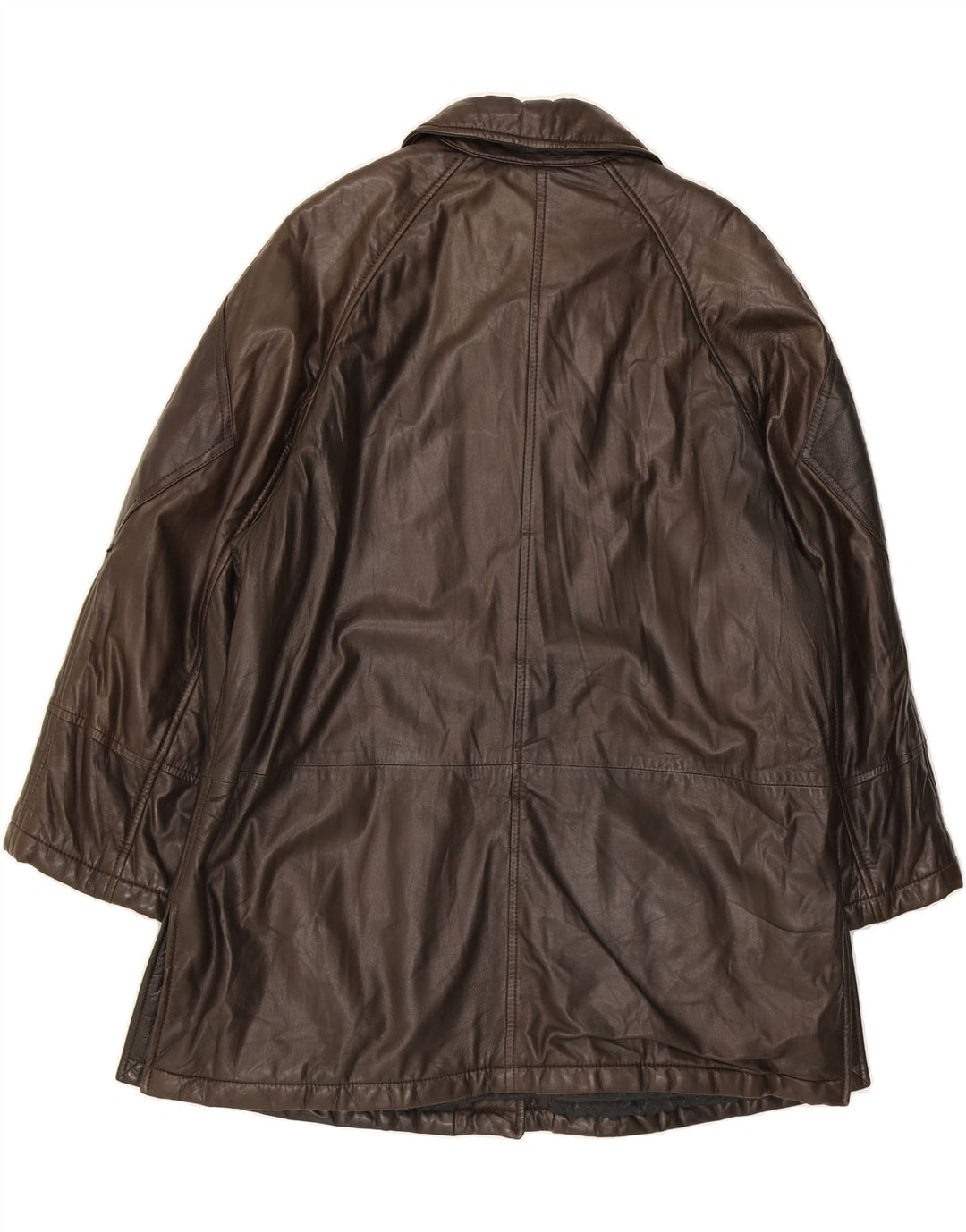 ENRICO MANDELLI Womens Leather Coat UK 12 Medium Brown Leather Vintage Enrico Mandelli and Second-Hand Enrico Mandelli from Messina Hembry 