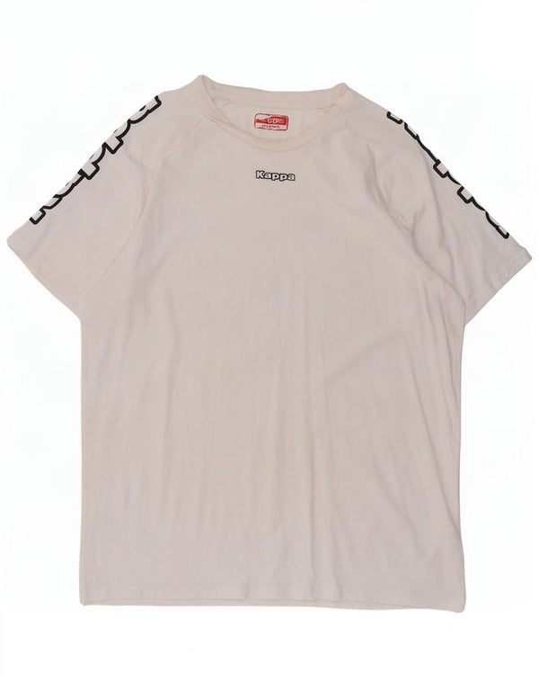 Kappa Herren Grafik-T-Shirt-Oberteil XL aus weißer Baumwolle