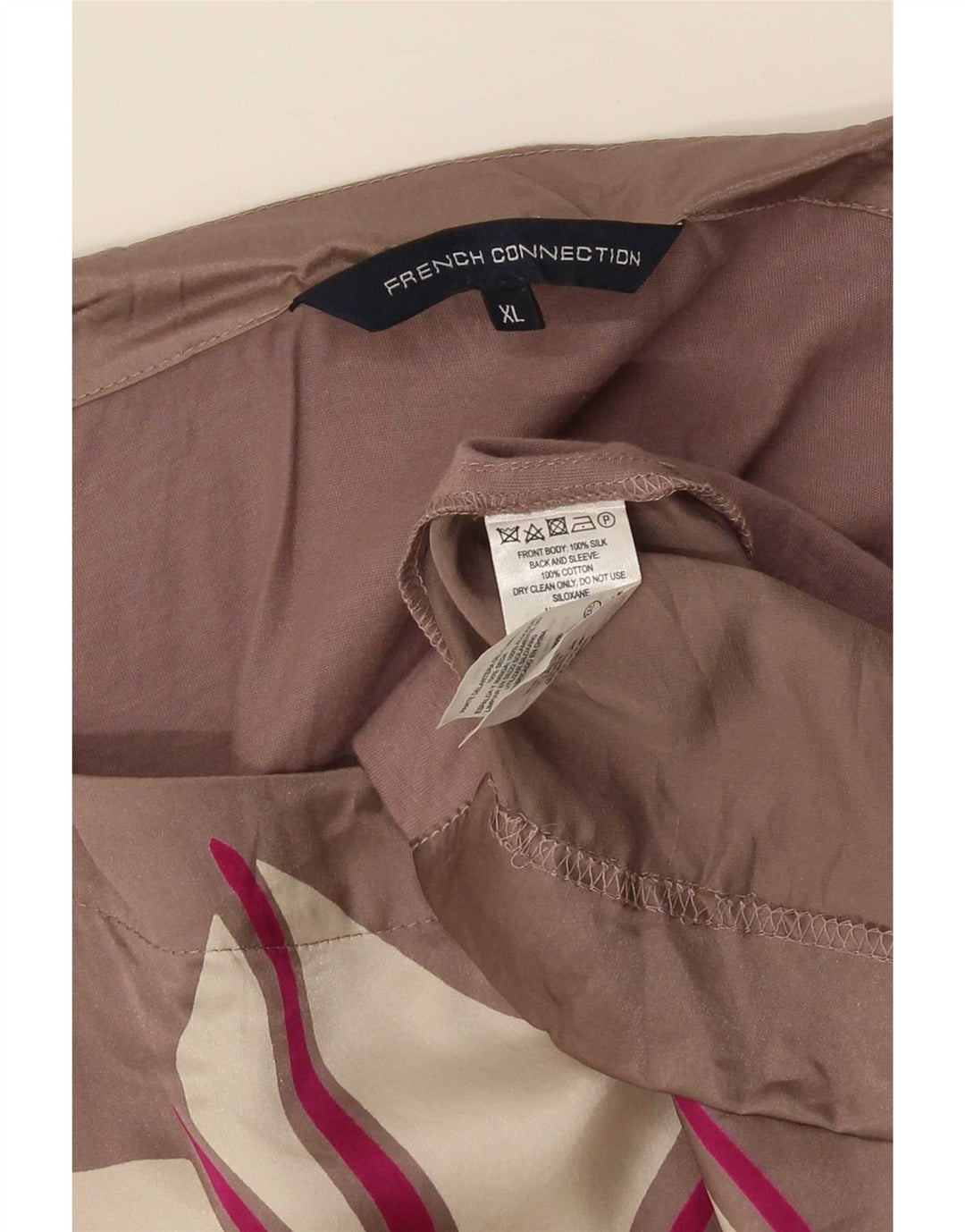 French Connection Damen-Blusenoberteil, UK 18, XL, rosa, geometrische Seide