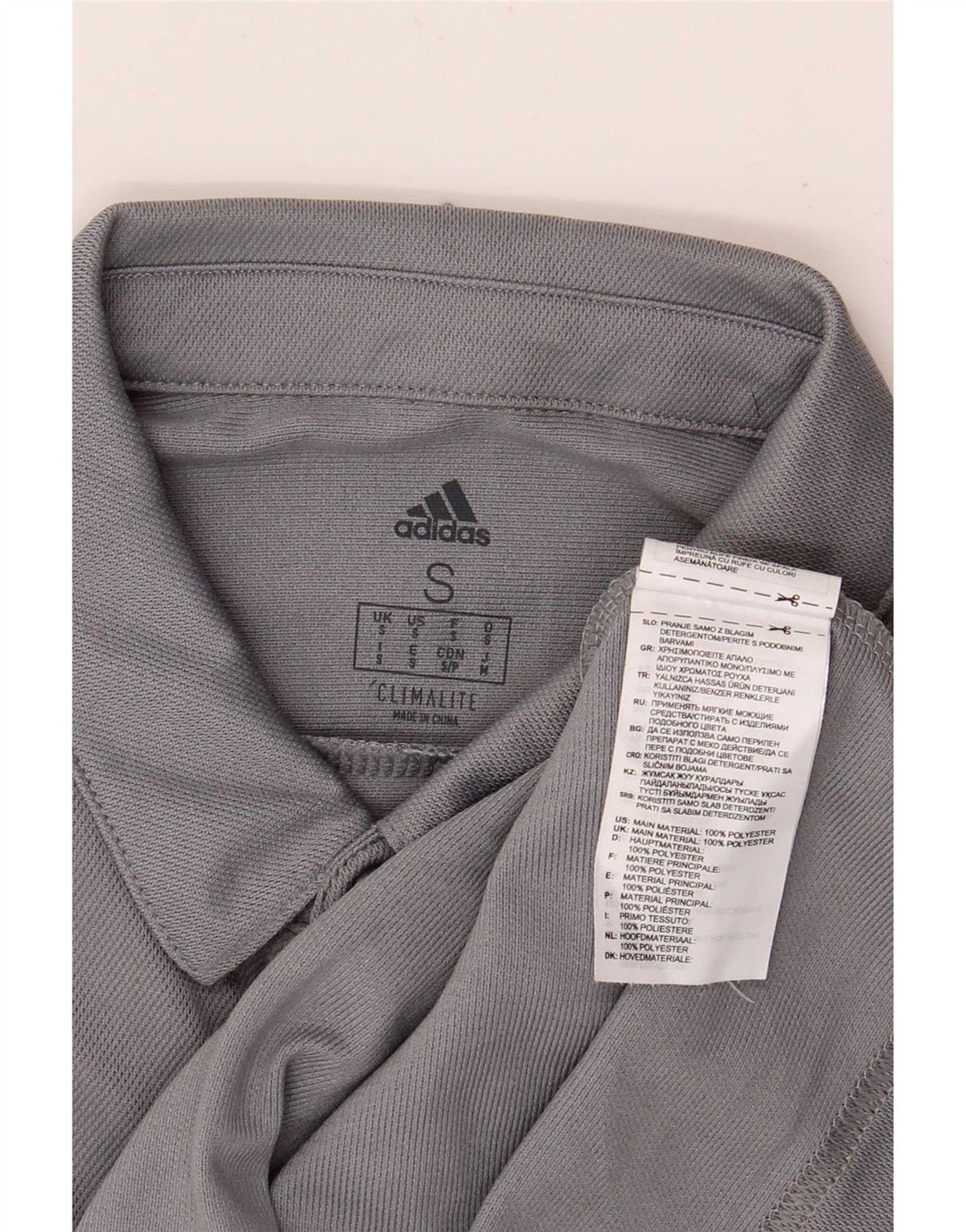 Adidas Herren Climalite Poloshirt Small Grau Colourblock Polyester