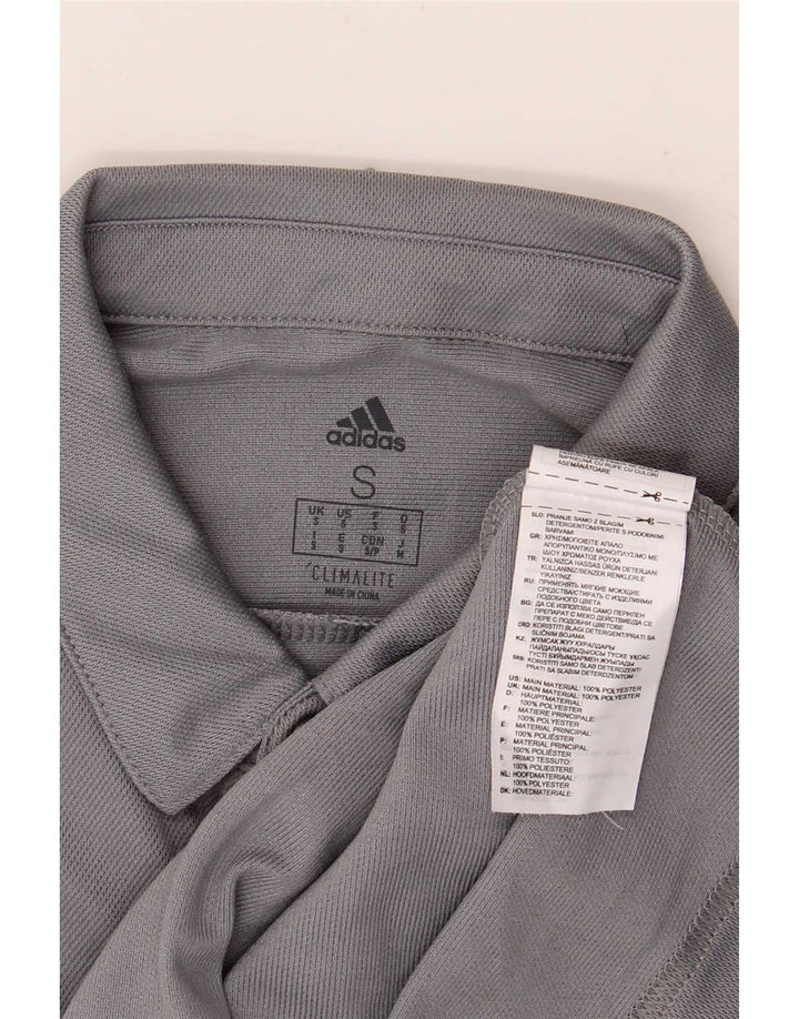 Adidas Herren Climalite Poloshirt Small Grau Colourblock Polyester
