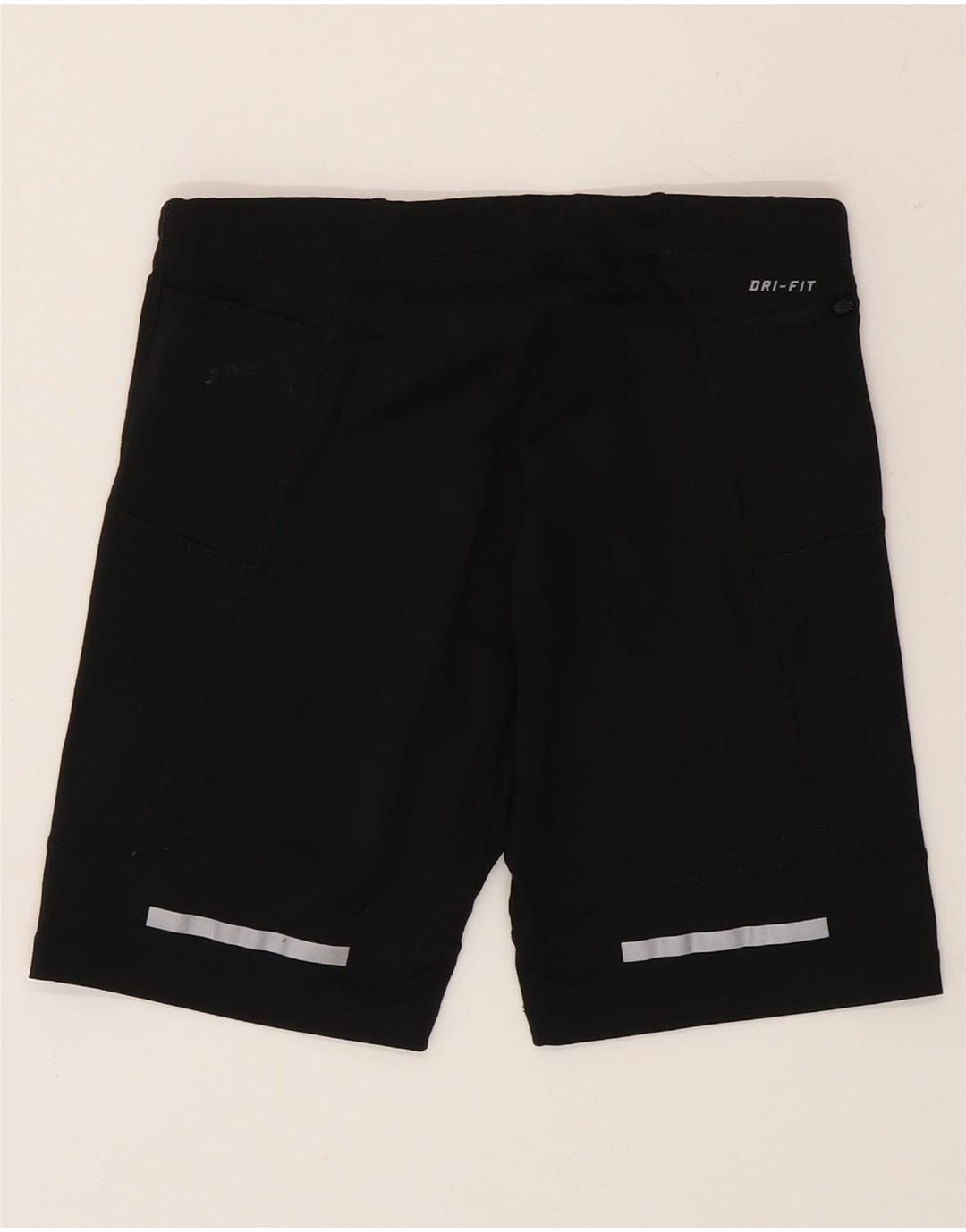 Nike Damen Dri Fit Sport Shorts UK 12 Mittelschwarzes Colourblock-Polyester