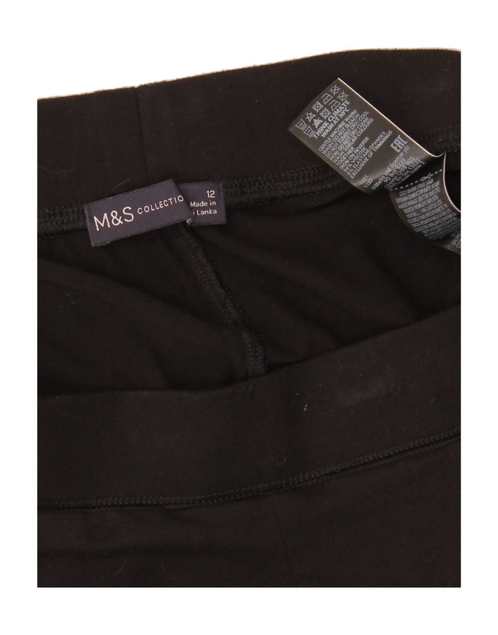 MARKS & SPENCER Womens Crop Leggings UK 12 Medium  Black Viscose Vintage Marks & Spencer and Second-Hand Marks & Spencer from Messina Hembry 