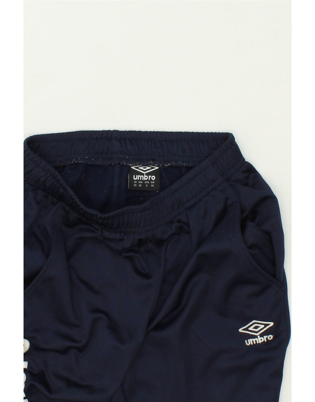 UMBRO Mens Graphic Tracksuit Trousers XS Navy Blue Polyester Vintage Umbro and Second-Hand Umbro from Messina Hembry 