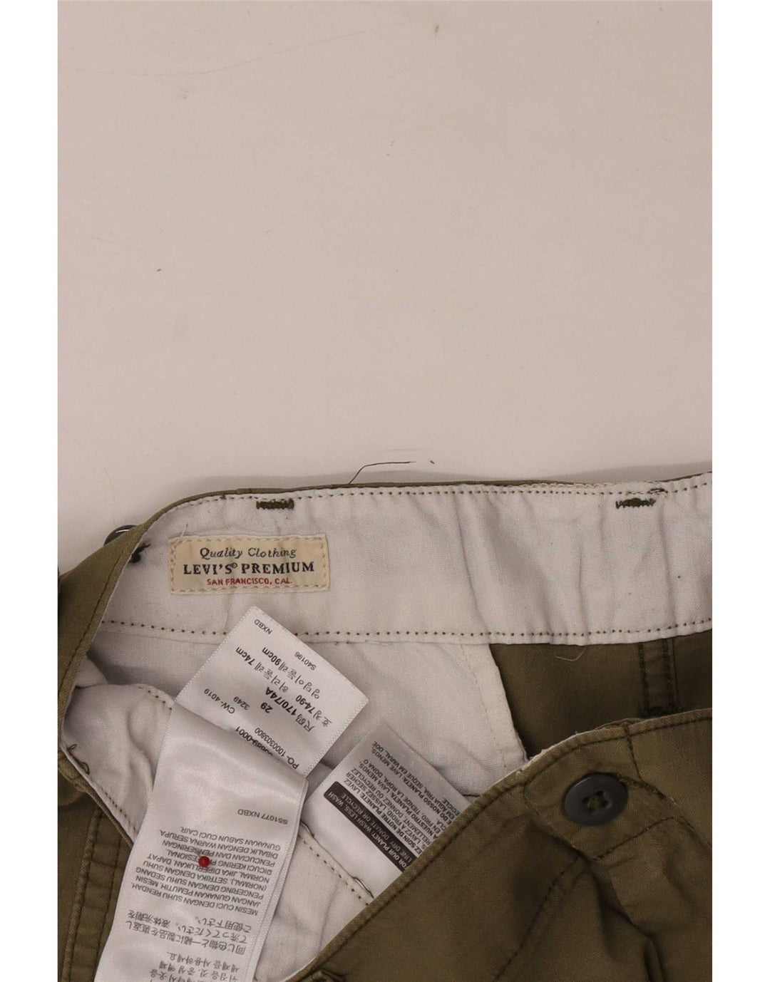 Levi's Herren-Cargoshorts in normaler Größe, W29, mittlere Khaki-Baumwolle