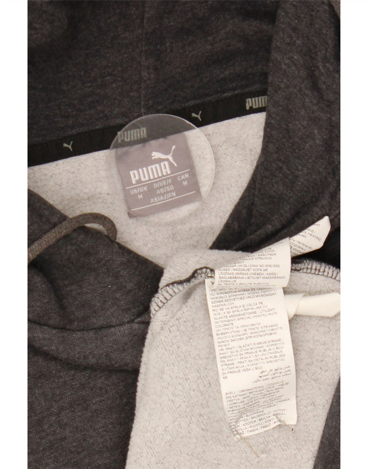 Puma Herren Graphic Hoodie Pullover Mittelgraue Colourblock-Baumwolle