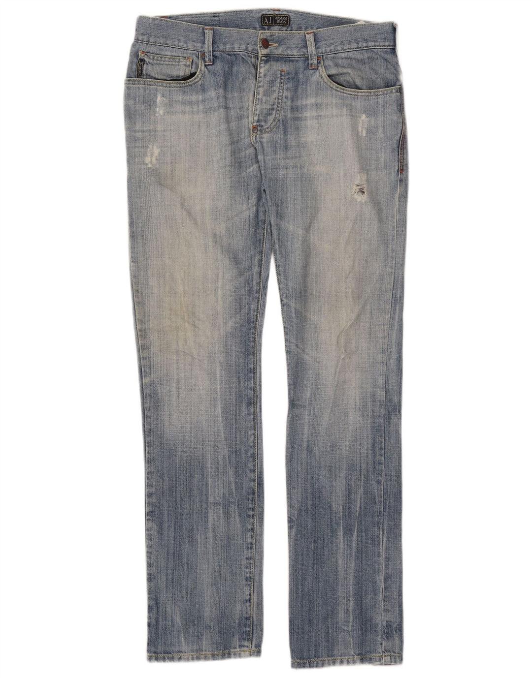 Armani Herren Distressed Slim Jeans W32 L34 Blaue Baumwolle