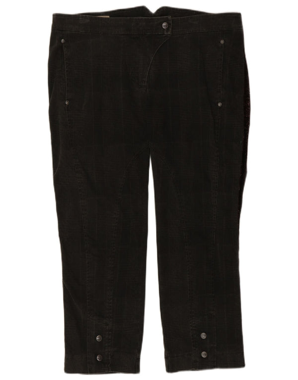 Marlboro Classics Damen Slim Cropped-Hose EU 46 XL W32 L24 Braun kariert