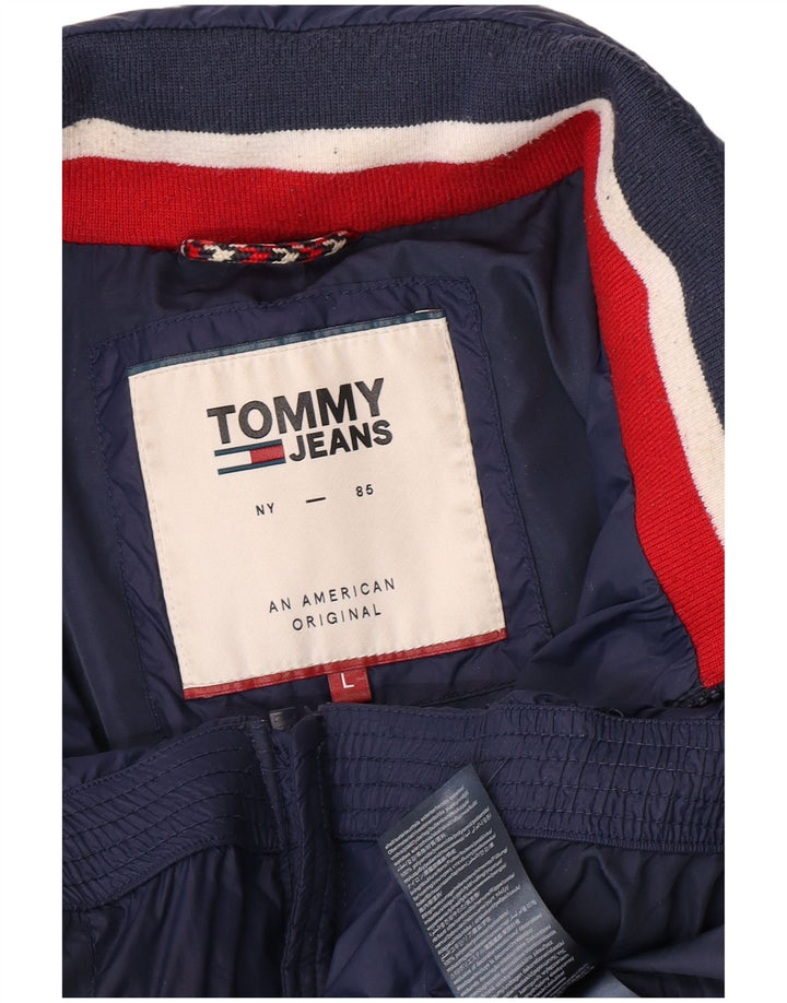 Tommy Hilfiger Herren Wattierte Jacke UK 40 Large Marineblau Polyamid