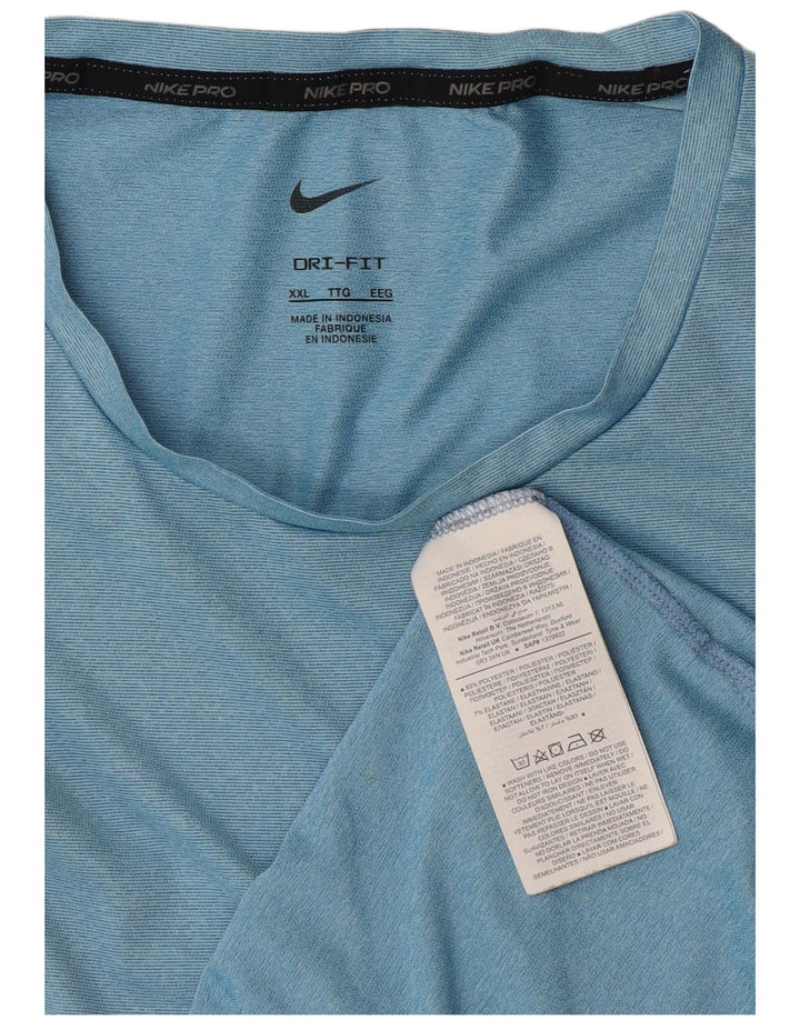 Nike Herren Dri Fit T-Shirt Top 2XL Blau Polyester