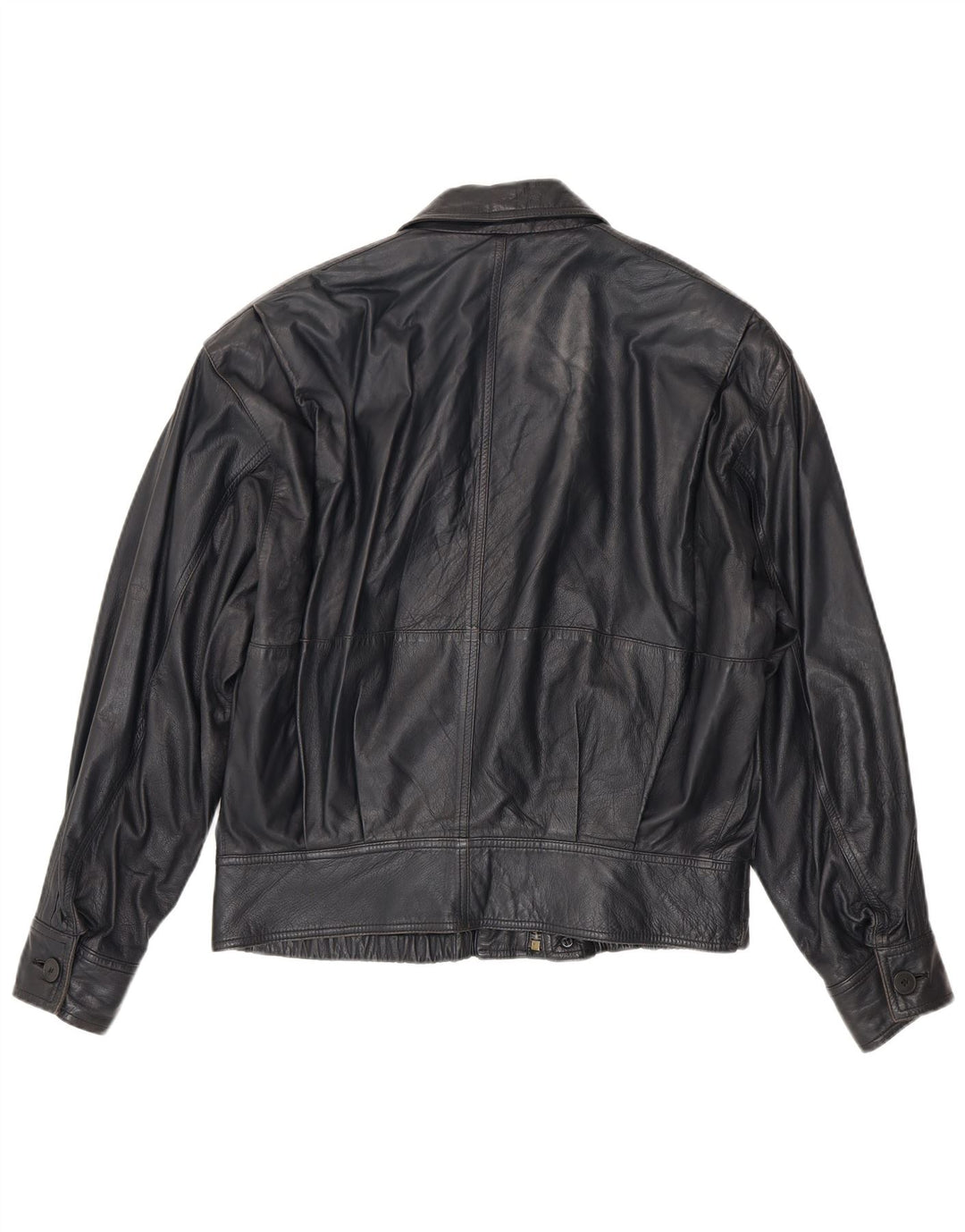 La Matta Herren Bomber-Lederjacke UK 38 Mittelmarineblaues Leder