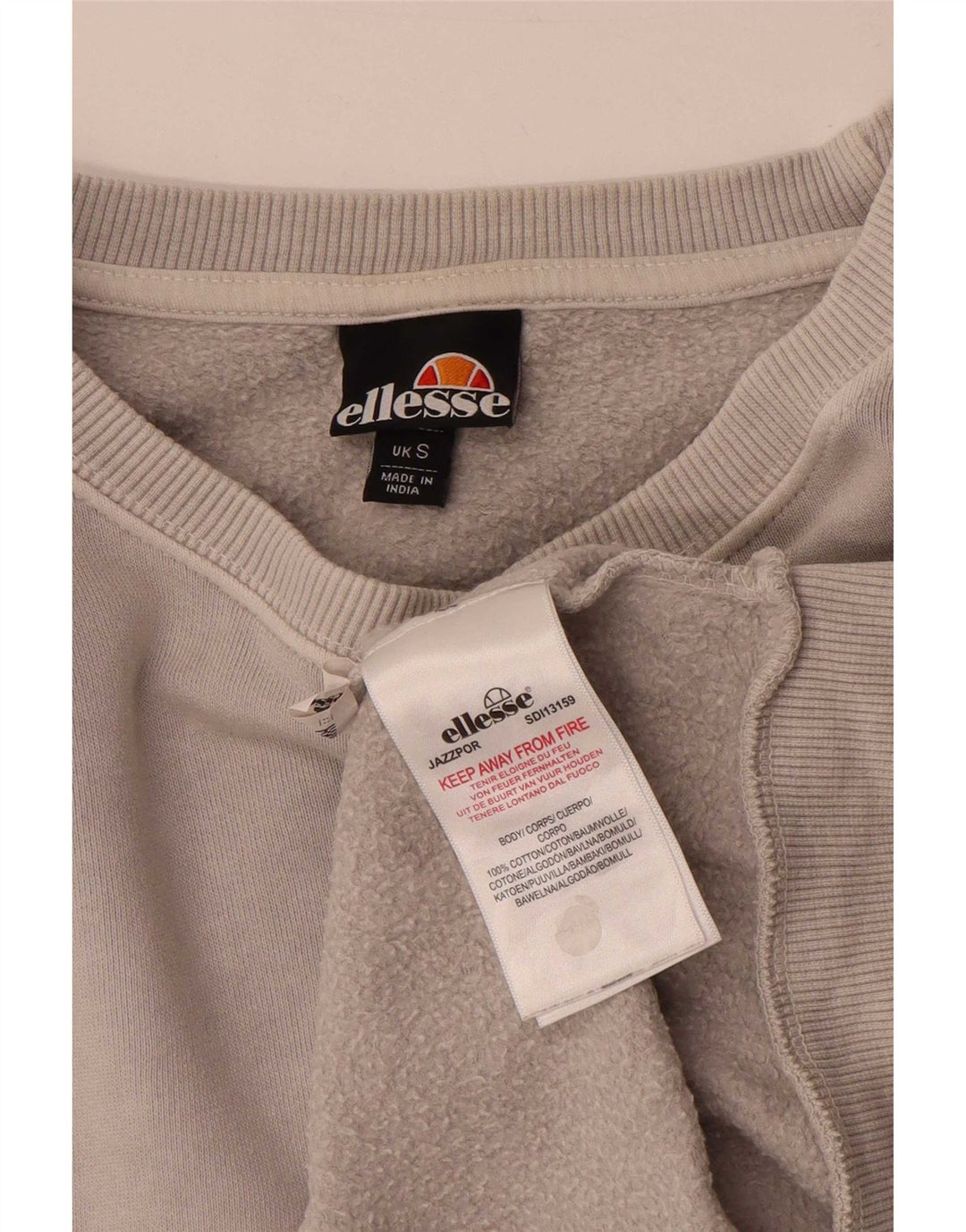 Fila Herren Sweatshirt Pullover Small Grau Baumwolle