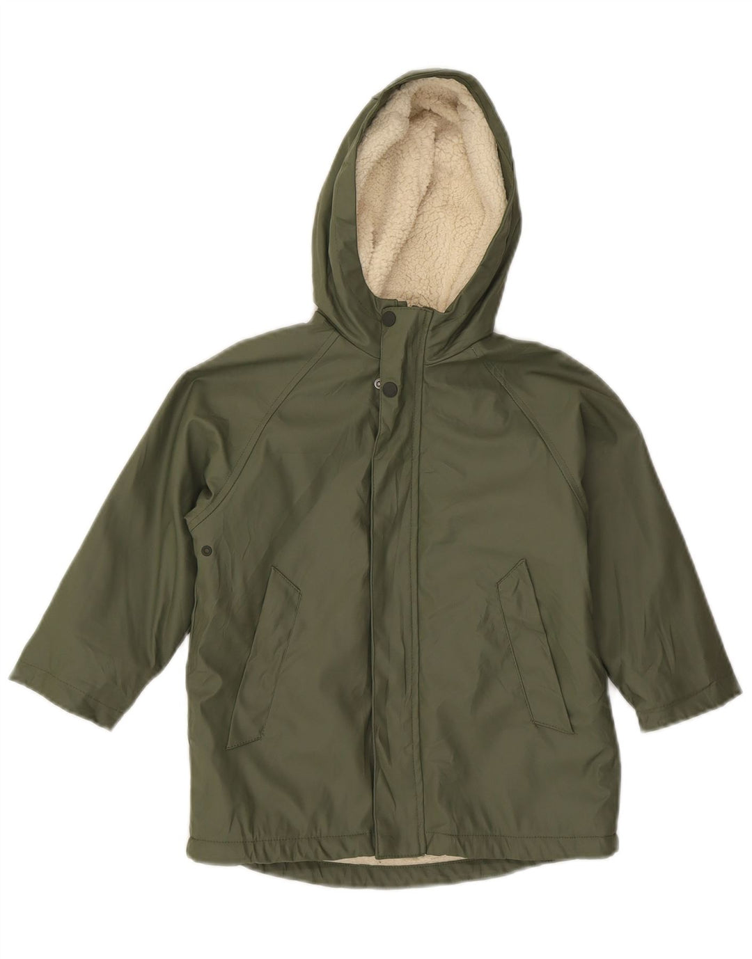 ZARA Boys Hooded Windbreaker Jacket 4-5 Years Green Polyester