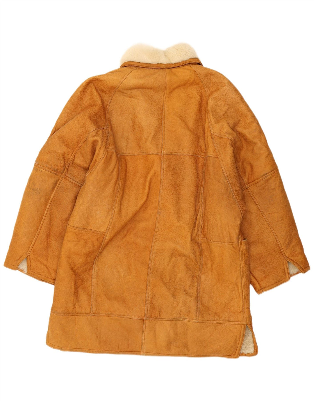 Vintage Damen Übergroßer Lammfellmantel UK 14 Medium Beige