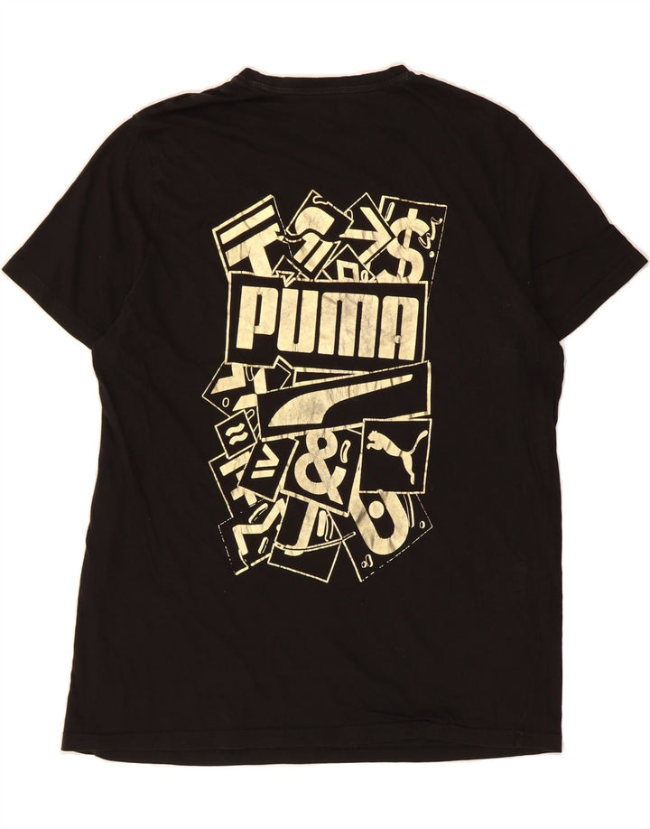 PUMA Mens Graphic T-Shirt Top XL Black Vintage Puma and Second-Hand Puma from Messina Hembry 