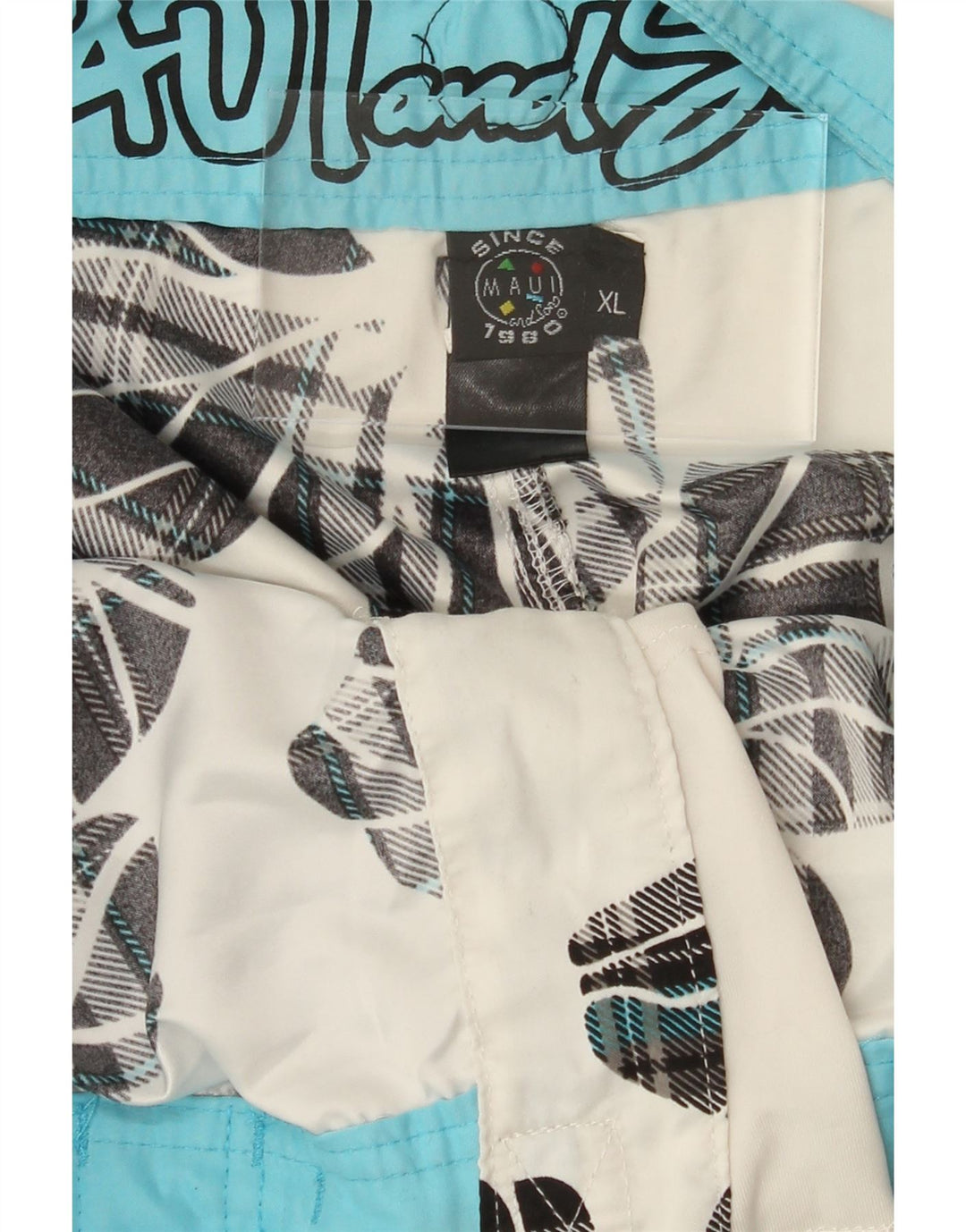 MAUI AND SONS Mens Swimming Shorts XL  White Floral Polyester