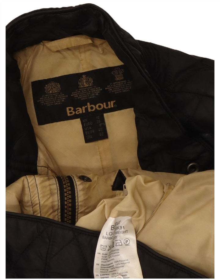 Barbour Damen Steppjacke UK 12 Medium Schwarz Polyamid