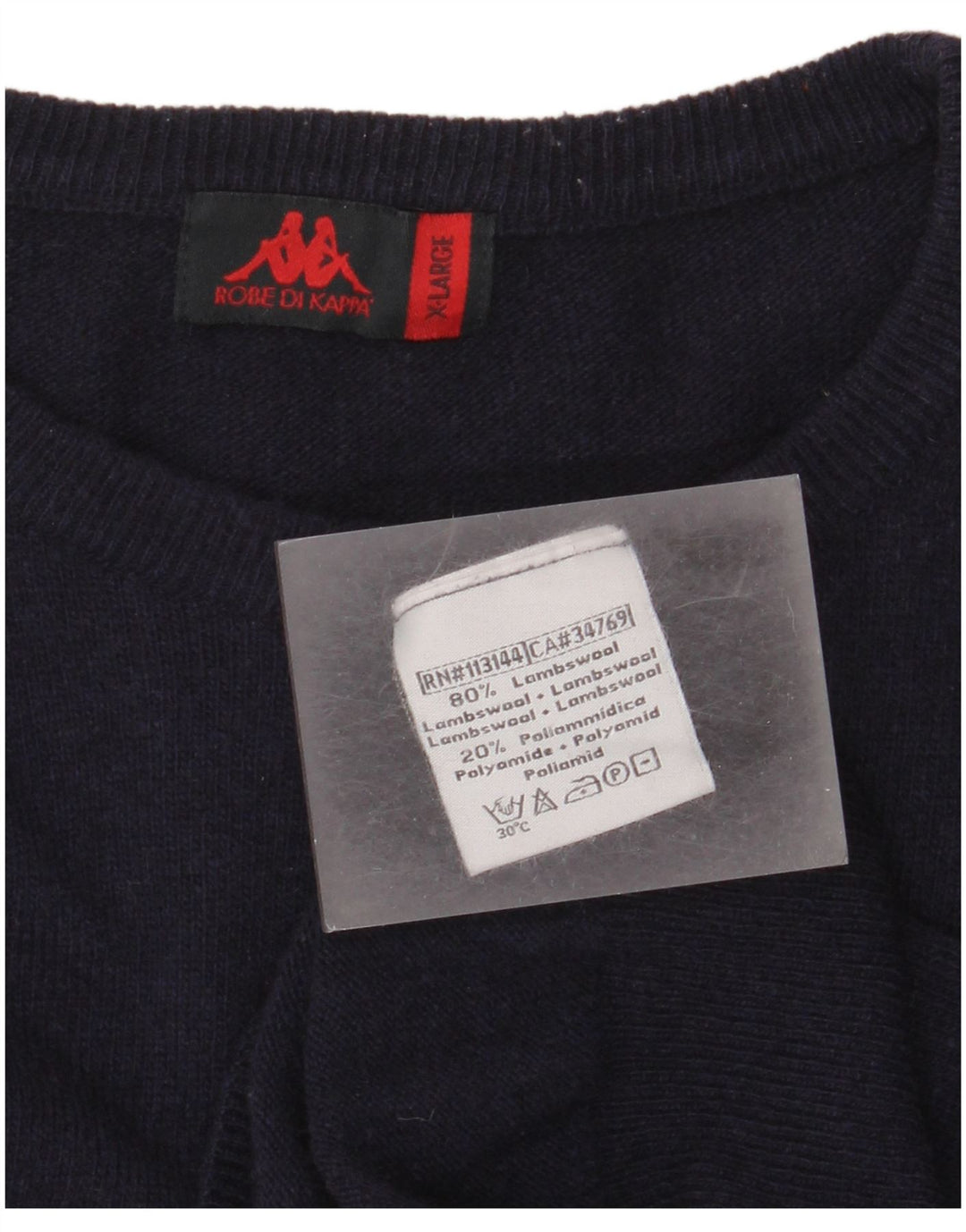 Kappa Herren-Pullover mit Rundhalsausschnitt, XL, marineblaue Lammwolle