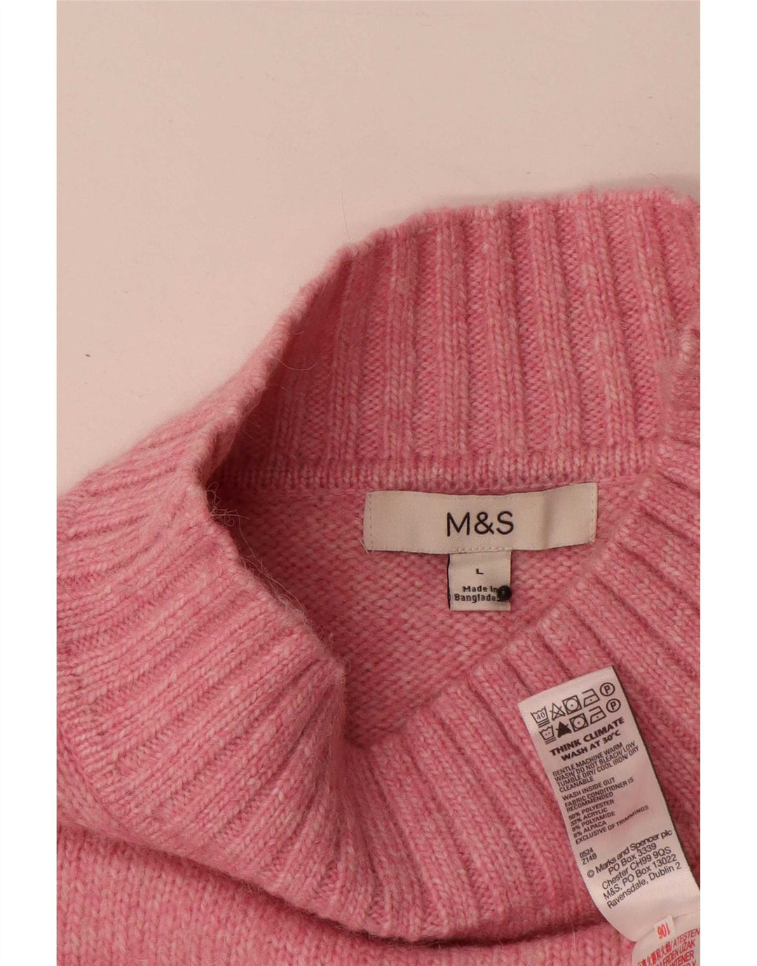 Marks & Spencer Damen-Pullover mit Rollkragen, Gr. 16, Rosa