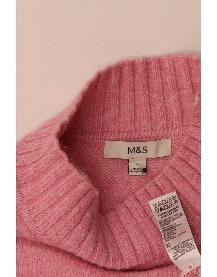 Marks & Spencer Damen-Pullover mit Rollkragen, Gr. 16, Rosa