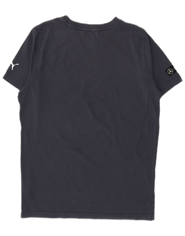 Puma Herren Grafik T-Shirt Top Small Marineblau Baumwolle