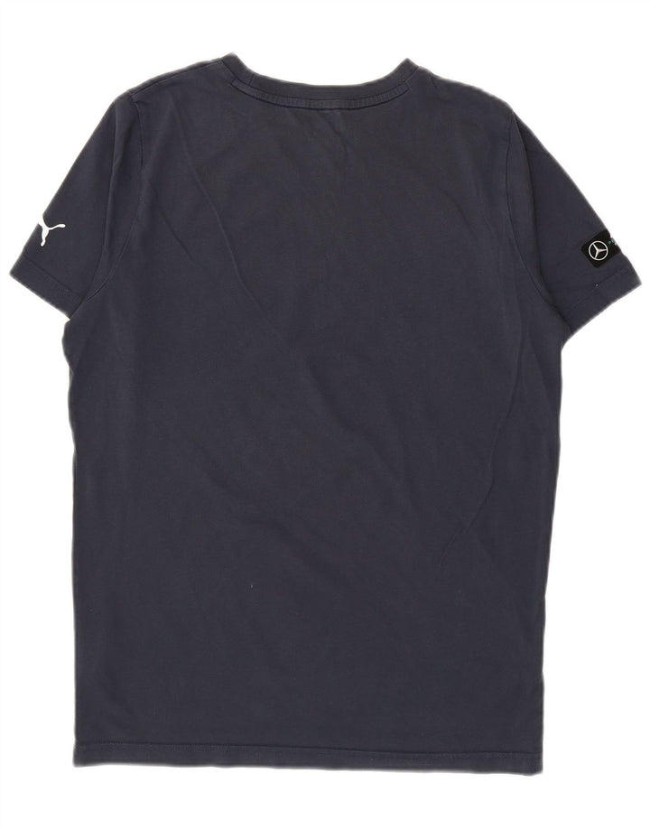 Puma Herren Grafik T-Shirt Top Small Marineblau Baumwolle