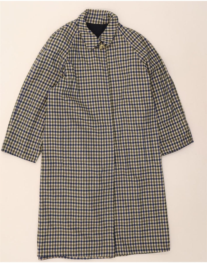 Vintage Damen Wendemantel IT 42 Medium Marineblau Polyester