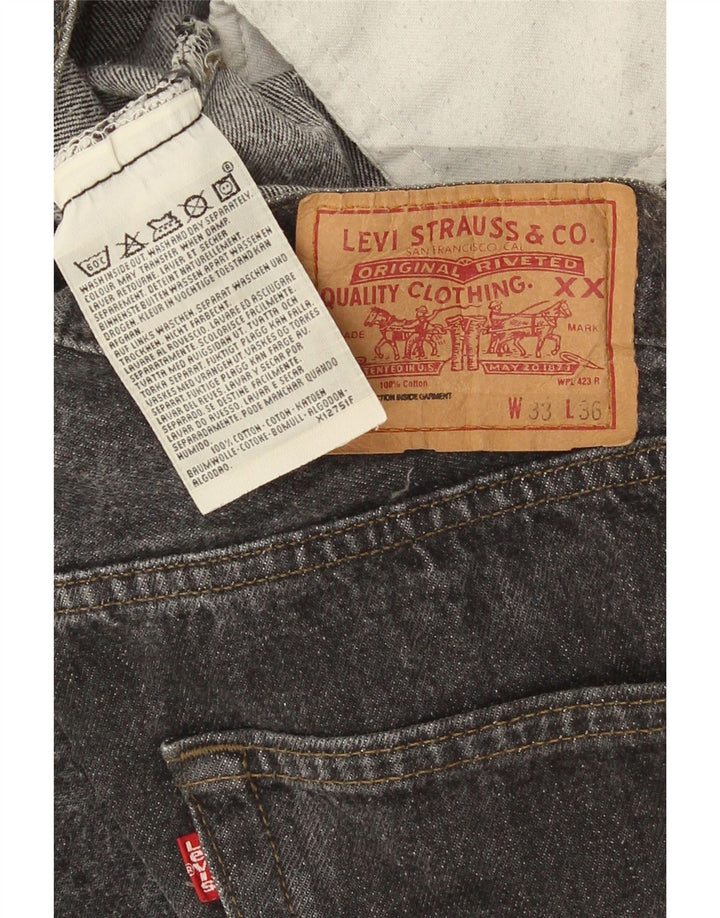 Levi's Herren 501 Straight Jeans W33 L32 Graue Baumwolle